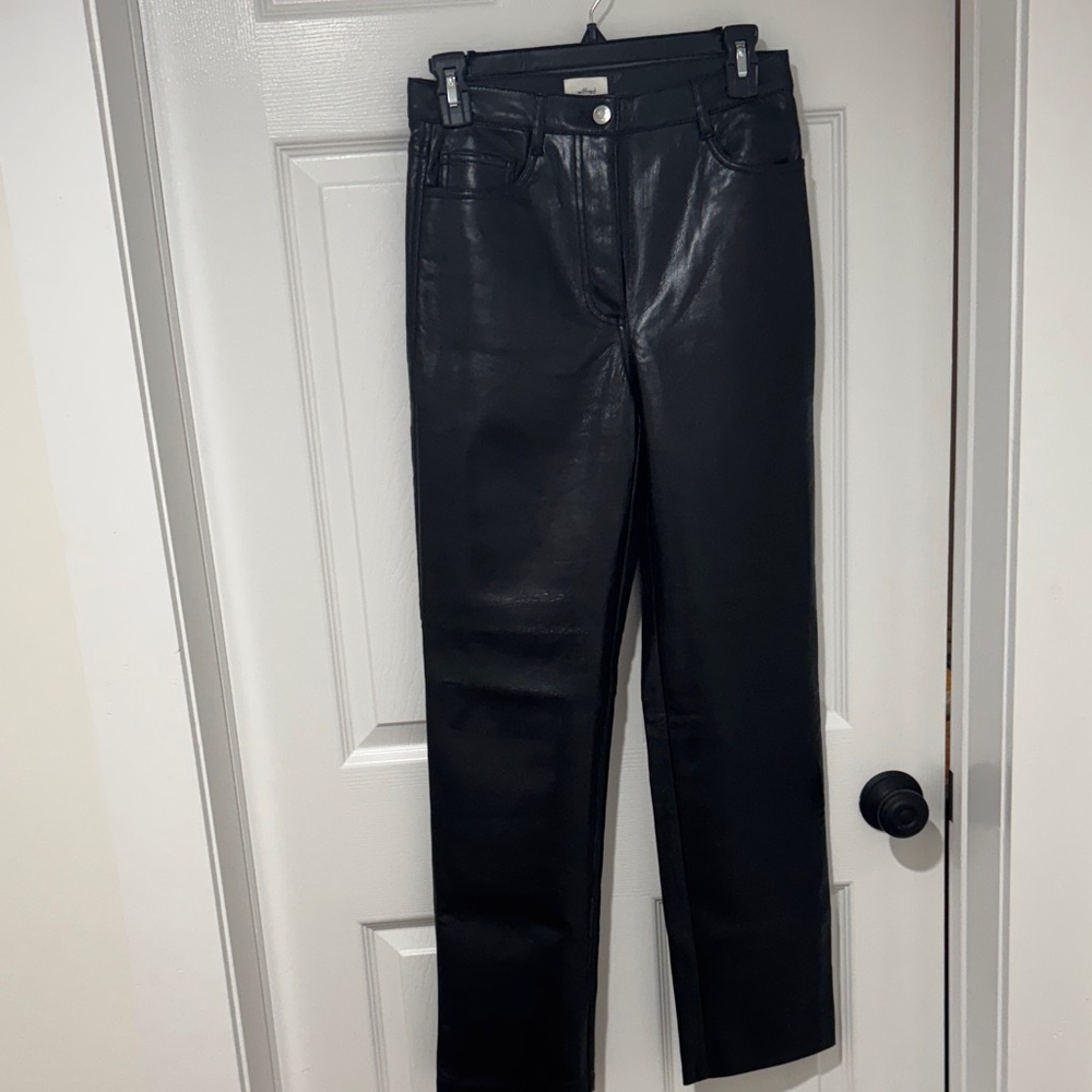 Wilfred Charcoal Leather Trousers